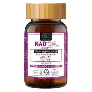 BanBan NAD+ 300 mg y Trans-Resveratrol 80 mg 60 cápsulas